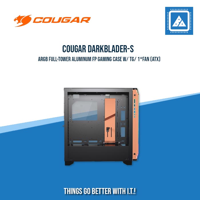 COUGAR DARK BLADER-S RGB FULLTOWER BRUSH ALUMINUM FRONT PANEL TEMPERED GLASS COUGAR DARK BLADER-S RGB FULLTOWER BRUSH ALUMINUM FRONT PANEL TEMPERED GLASS
